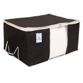Kuber Industries Underbed Storage Bag, Storage Organiser, Blanket Cover Set of 4 (Black)